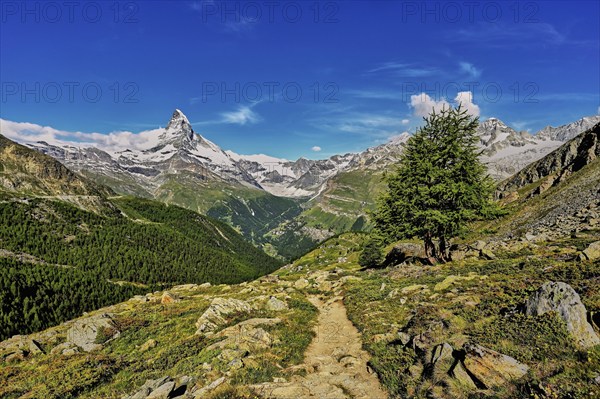 Matterhorn with snake of clouds, Zermatt, Canton Valais, Switzerland, Europe