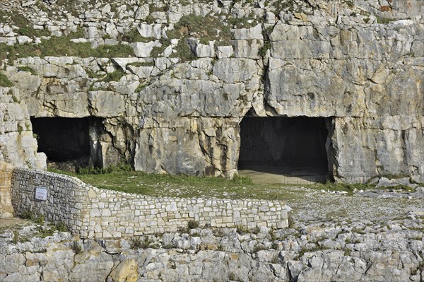 Tilly Whim quarry and caves at Anvil Point, Durlston Head on the Isle of Purbeck along the Jurassic