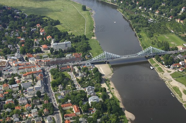 Aerial view of the Blue Wonder