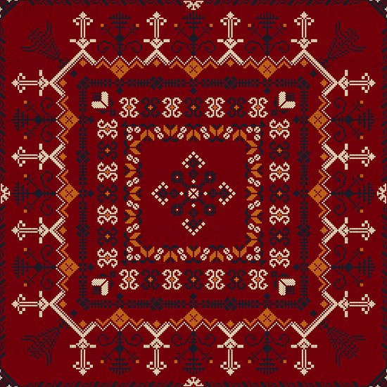 Traditional Latvian embroidery seamless pattern, vector illustration