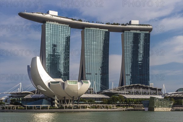Modern hotel and casino Marina Bay in Singapore