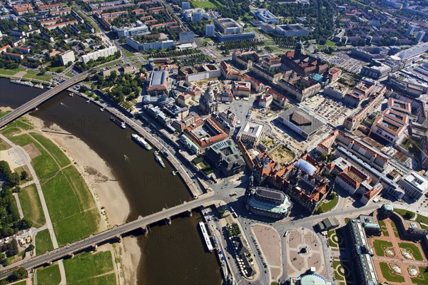Aerial view of Dresden Old Town
