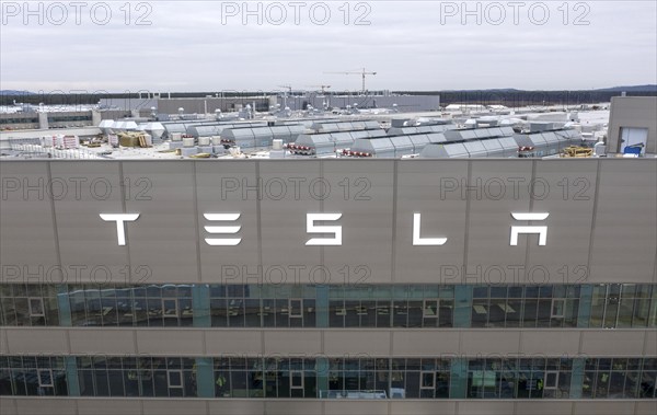 Aerial view of Tesla Giga Factory, battery factory, Grünheide, 28 01 2023