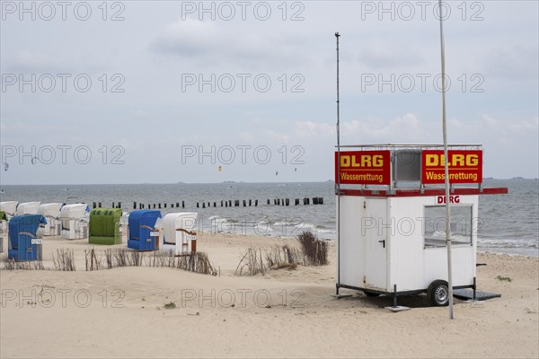 DLRG Water Rescue Centre, beach, North Sea coast, Wyk, Föhr, North Sea island, North Frisia,