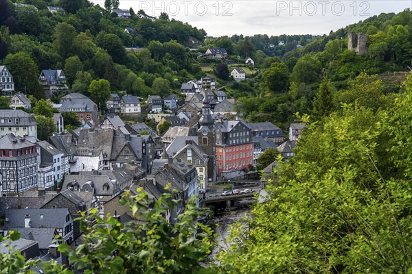 The town of Monschau, in the Eifel, on the river Rur, the Red House, North Rhine-Westphalia,