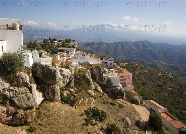 Hilltop Andalusian village of Comares, Malaga province, Spain, Europe