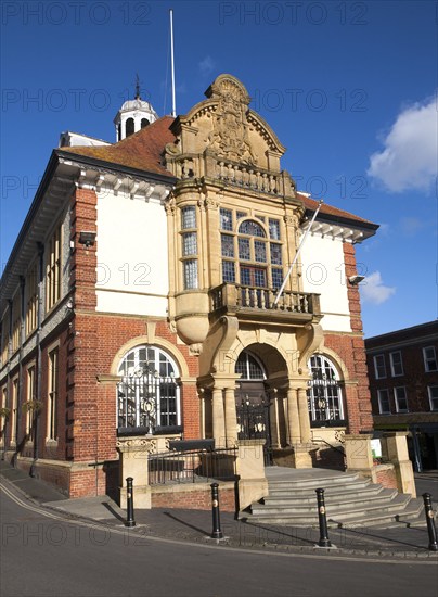 Historic Town Hall in High Street, Marlborough, Wiltshire, England, United Kingdom, Europe