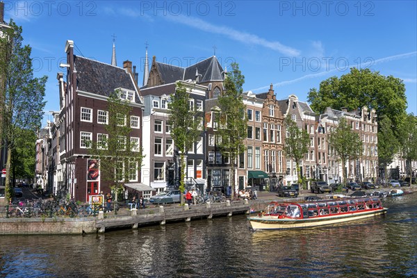 Houses on the Herengracht canal, historic centre of Amsterdam, canal belt, canal tour, Amsterdam,