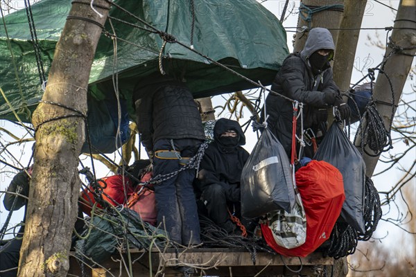 Beginning of the eviction of the Lützerath hamlet, camp of climate activists and squatters, at the