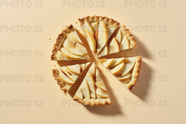 Top view of sliced apple pie. KI generiert, generiert, AI generated