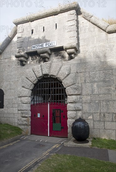 Entrance doorway to Nothe Fort built in 1872 Weymouth, Dorset, England, United Kingdom, Europe