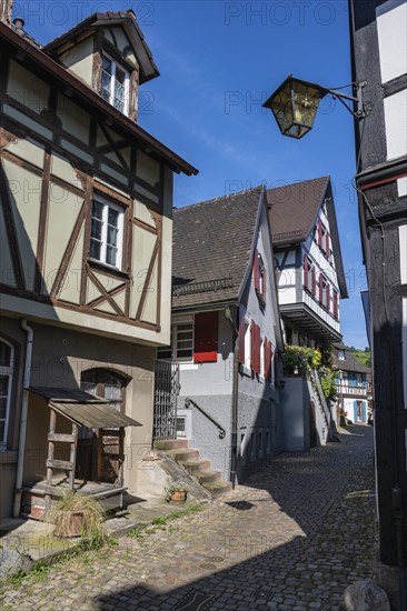 Altstadtgasse, Engelgasse, historic half-timbered buildings and sights in Gengenbach, Ortenaukreis,