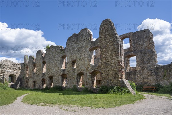 The ruins of Staufen Castle in Breisgau, wine-growing region, Markgräflerland, Black Forest,