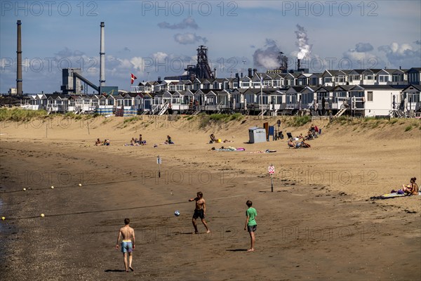 The Tata Steel steel and smelting works in IJmuiden, Velsen, North Holland, Netherlands, largest
