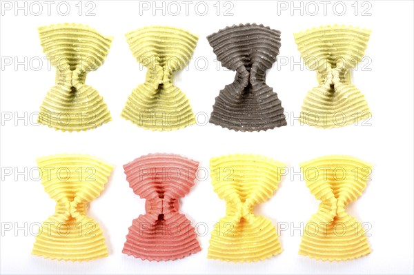 Noodles, pasta, various farfalle noodles, Studio