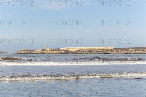 Historic mosque and military buildings, Mogador island, Essaouira, Morocco, north Africa, Africa
