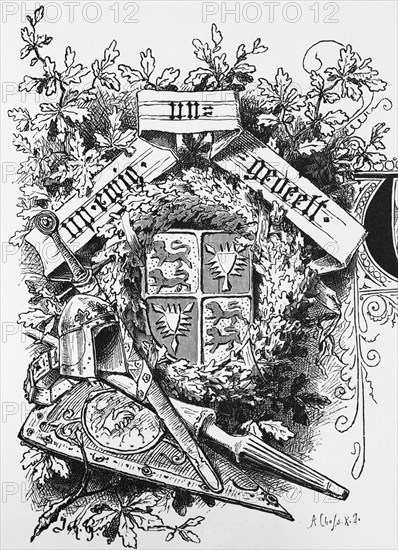 Emblem, symbol, motto of the people of Schleswig and Holstein, up ewig ungedeelt, auf ewig