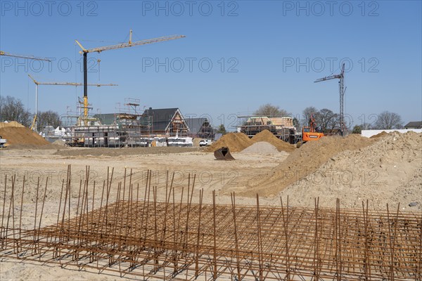 New development area, Am Schwan, in Wesel, where 70 detached and semi-detached houses are being