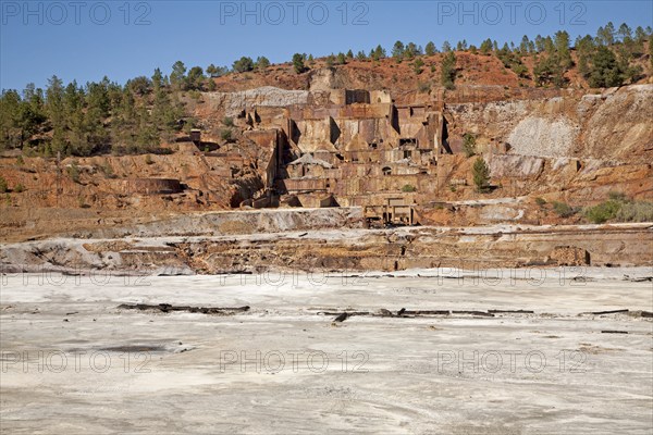 Lunar like despoiled landscape from opencast mineral extraction in the Minas de Riotinto mining