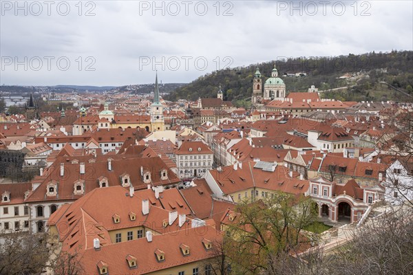 View of Prague with St Nicholas Church on the Lesser Town, Prague, Czech Republic, Europe