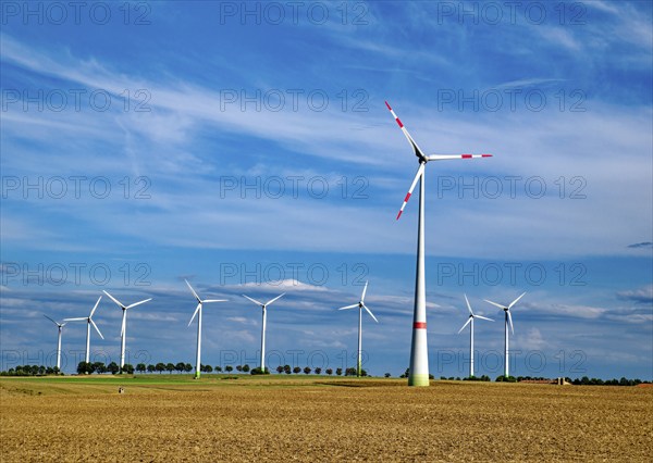 Wind turbines, wind power plant for energy generation, power generation, generation of sustainable