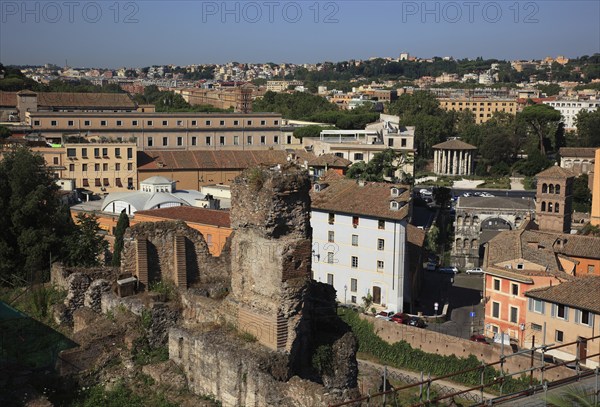 View from Monte Palatino, Palatine Hill, of the historic centre of Rome, Italy, Europe