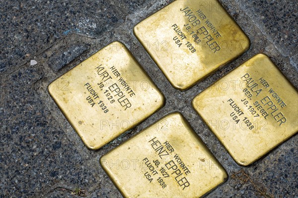 Stumbling stones in memory of Jewish citizens murdered or deported during the Nazi era