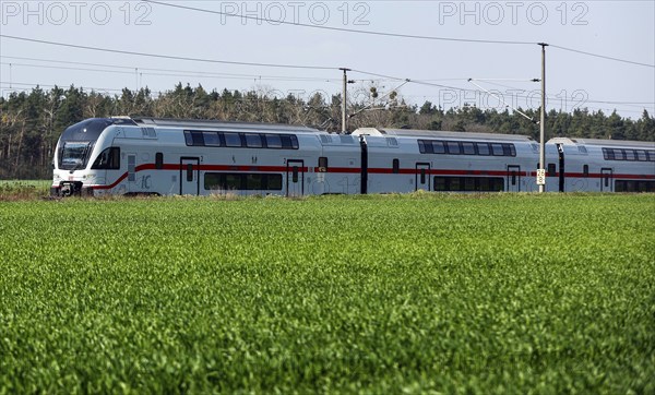 A double-decker Intercity of the Deutsche Bahn, Ludwigsfelde, 21 04 2023