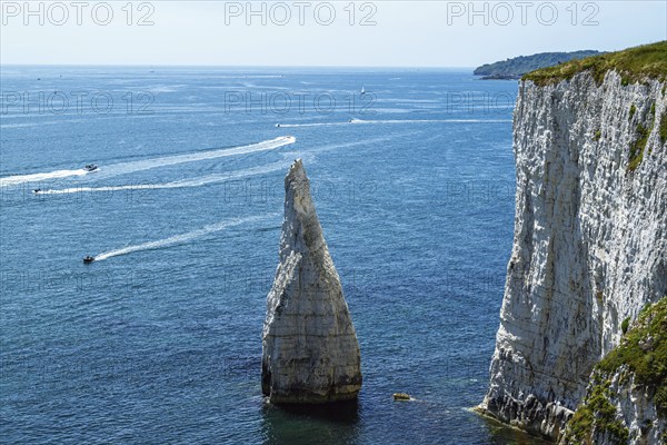 White Cliffs of Old Harry Rocks Jurassic Coast, Dorset Coast, Poole, England, United Kingdom,