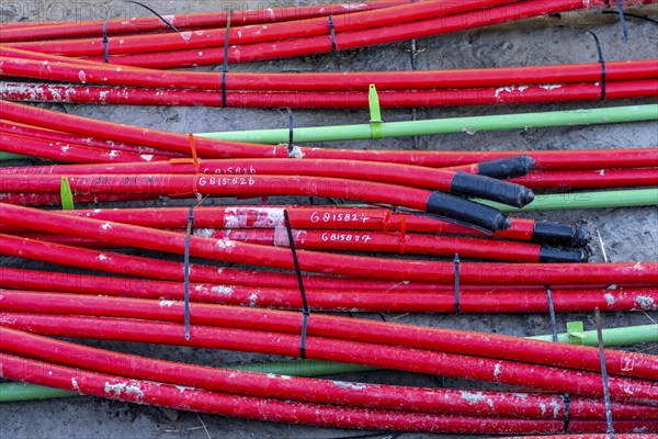 Power lines, underground cable strands that transport energy from wind turbines to central