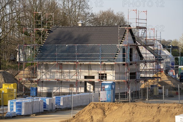 New development area, Am Schwan, in Wesel, where 70 detached and semi-detached houses are being