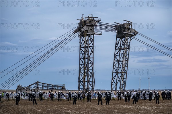 Protest action against the demolition of the village of Lützerath in the Rhenish lignite mining