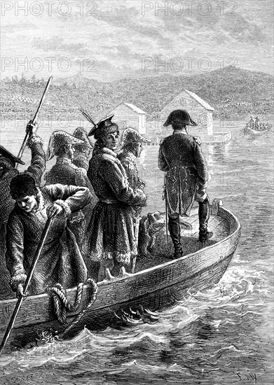 Meeting on the middle of the Memel near Tilsit between King Frederick William III and Napoleon