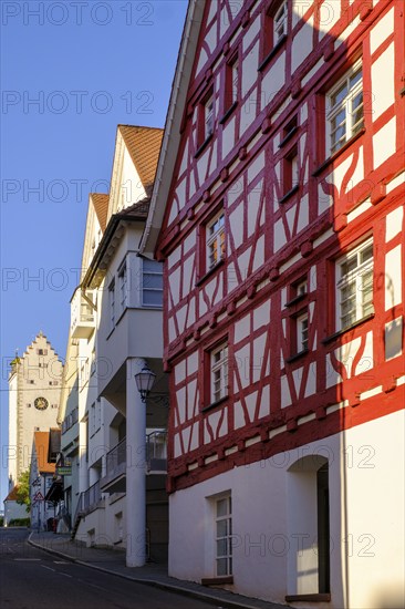 Main street, Obere Tor, half-timbered houses in the old town, Pfullendorf, Linzgau,