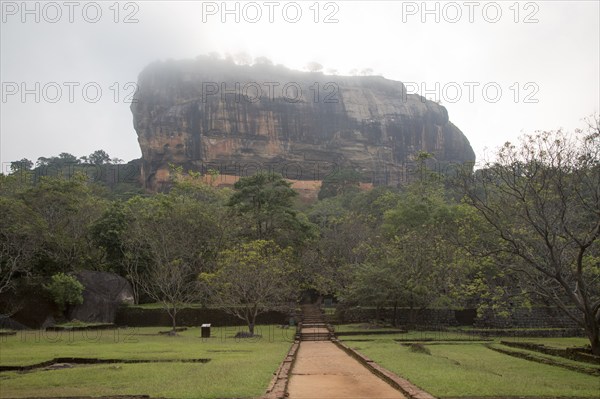 Rock palace and water gardens at Sigiriya, Central Province, Sri Lanka, Asia