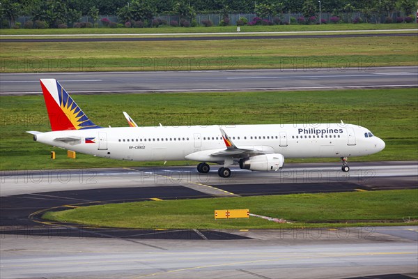 An Airbus A321 aircraft of the Philippines with the registration RP-C9902 at Changi Airport,