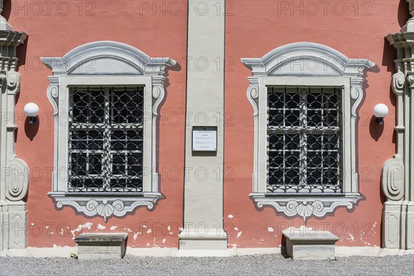 Detailed view of the stables, princely stables, facade in baroque architectural style, Salem