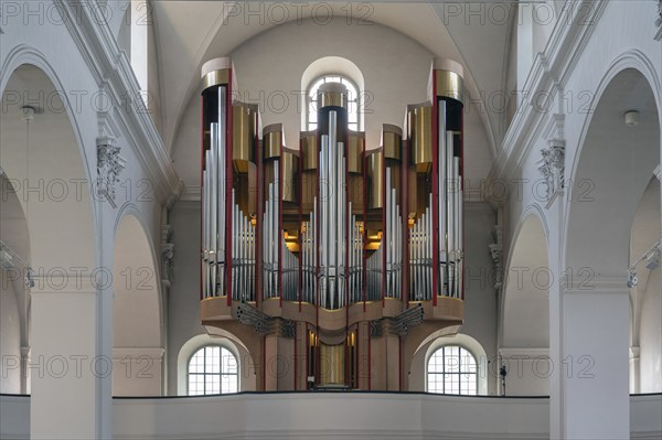 Main organ in the Augustinian Church, created in 1996, Dominikanerplatz, Würzburg, Lower Franconia,