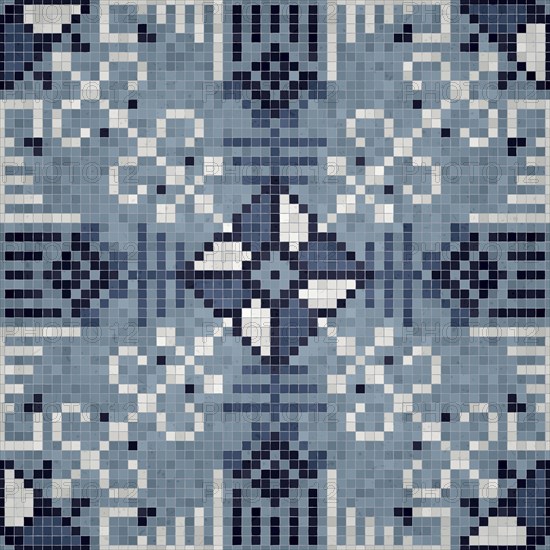 Mosaic tiles background, seamless vector pattern