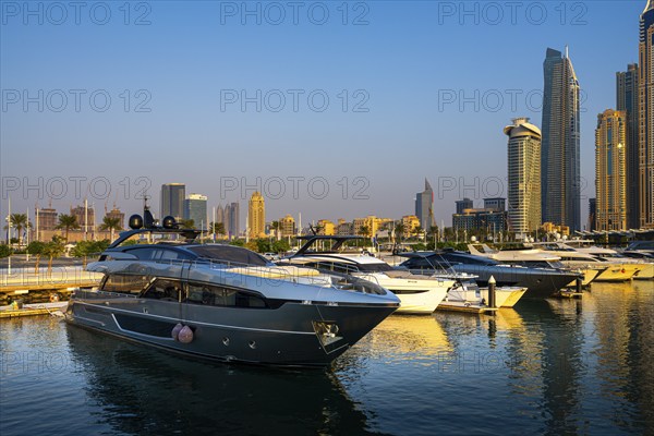 Dubai Marina and Harbour, Skyline Architecture and Marina, United Arab Emirates, Asia