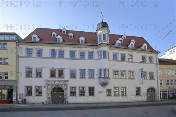 Renaissance house with oriel and ornaments, Anger, Erfurt, Thuringia, Germany, Europe