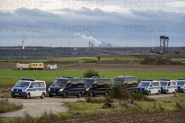Police deployment at the protest action against the demolition of the village of Lützerath in the