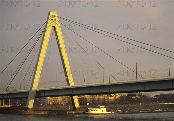 Architecture, Germany, Cologne, Bridge, Severinsbrücke, Rhine, Germany, Cologne, Bridge, Severins