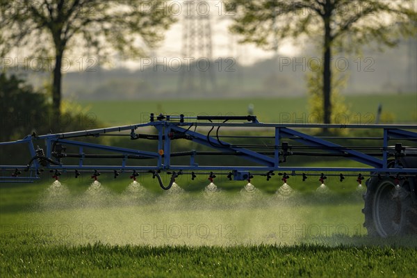 Crop protection products are sprayed on a field near Grevenbroich, Germany, Europe