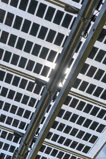 Agri-photovoltaic test plant, an apple orchard with two different systems of PV modules was roofed