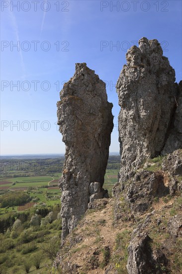 Ehrenbürg rock and the Walberla rock, Wiesenthauer Nadel, near Kirchehrenbach, district of
