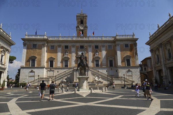 Senatorial Palace, Palazzo Senatorio with the equestrian statue of Marcus Aurelius, on the Capitol,