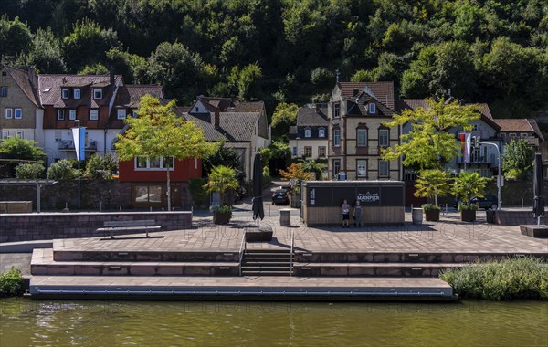 Mainkai, Old Town on the riverside promenade in Miltenberg am Main, Lower Franconia, Bavaria,