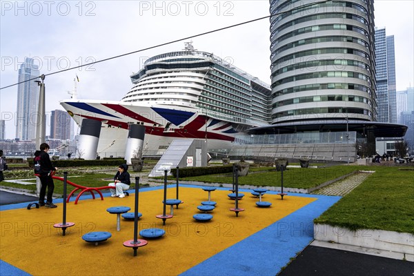 Cruise ship Iona of the British shipping company P&O Cruises, moored at the pier of Cruise Terminal