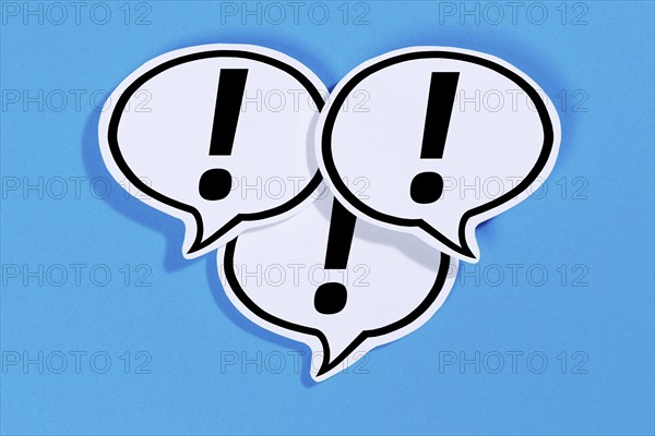 Exclamation mark Attention Symbol Caution Important Danger in speech bubbles Information